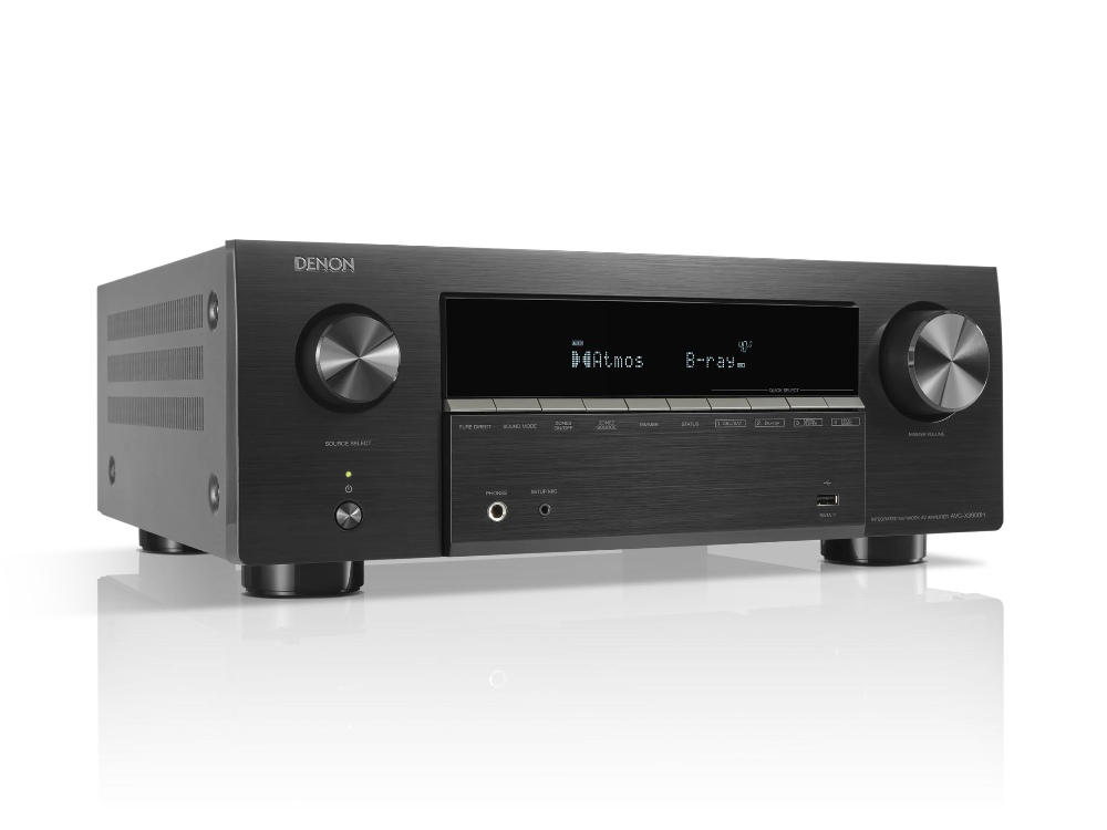 Denon AVC-X3900H, 9.4 kanalų namų kino stiprintuvas su Dolby Atmos, 4K/8K ir HEOS - Priekinis skydelis su ekranu ir jungtimis