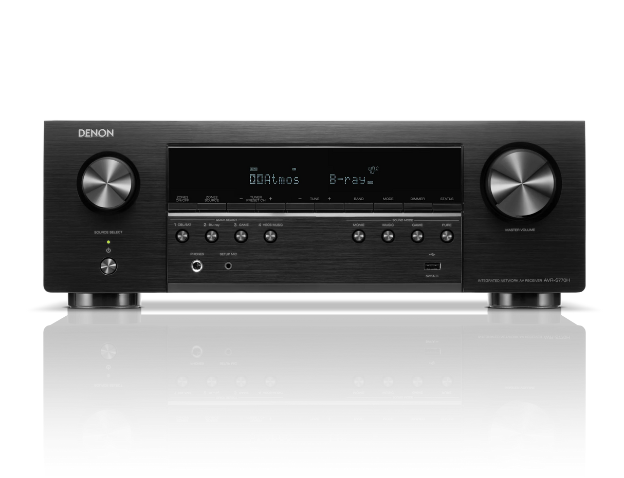 Denon AVR-S770H, 7.2 kanalų namų kino stiprintuvas su Dolby Atmos, DTS:X, 8K, HEOS
