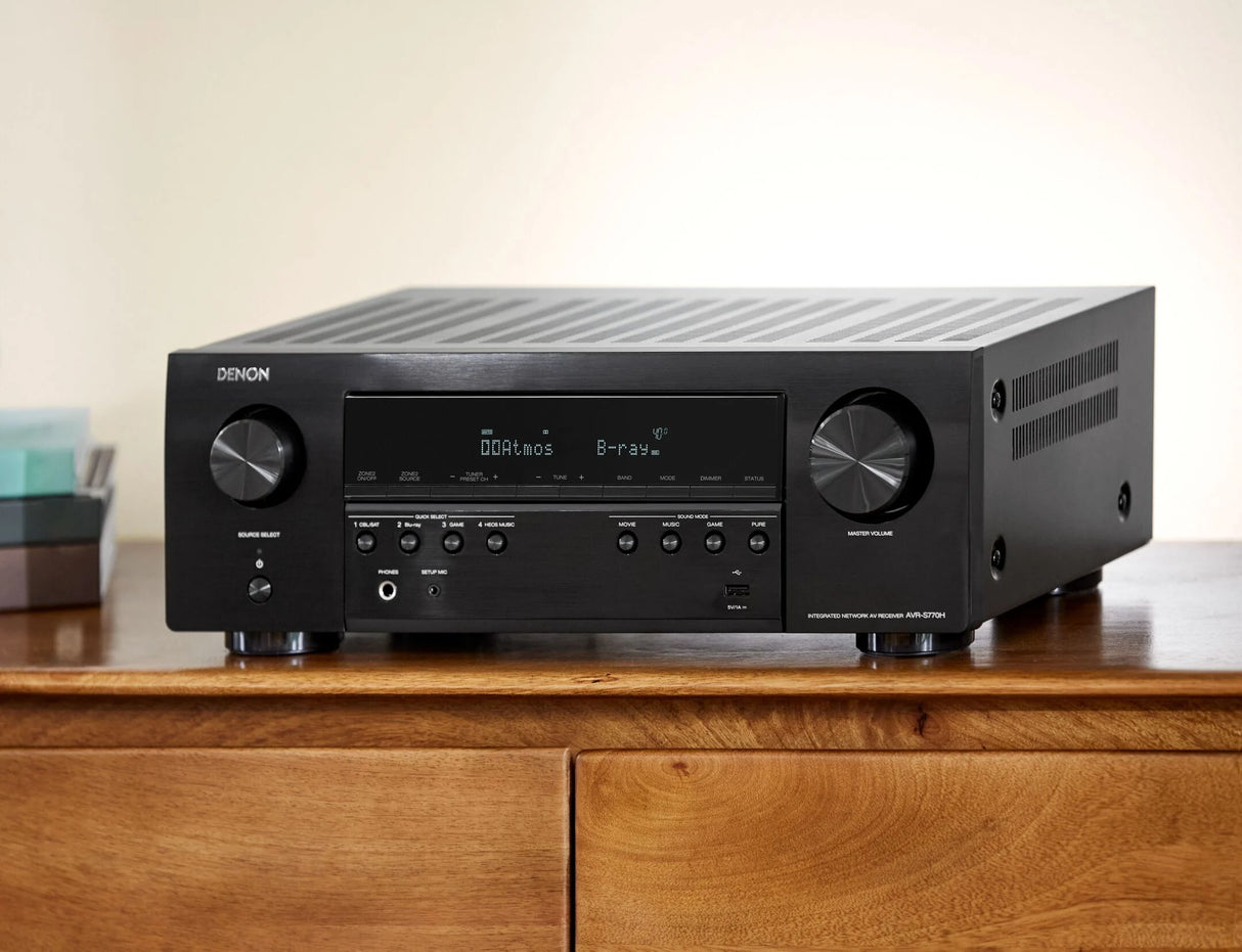 Denon AVR-S770H, 7.2 kanalų namų kino stiprintuvas su Dolby Atmos, DTS:X, 8K, HEOS