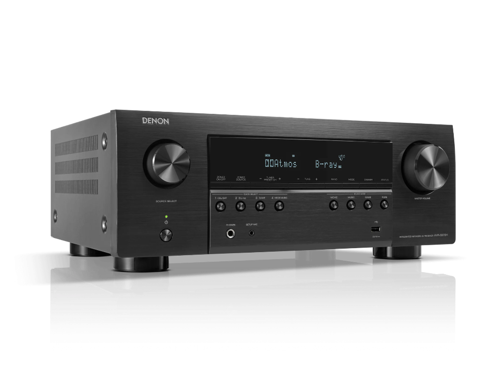 Denon AVR-S970H, 7.2 kanalų namų kino stiprintuvas su Dolby Atmos, DTS:X, HEOS ir 8K HDMI - Priekinės panelės ekranas su Dolby Atmos ir B-ray informacija