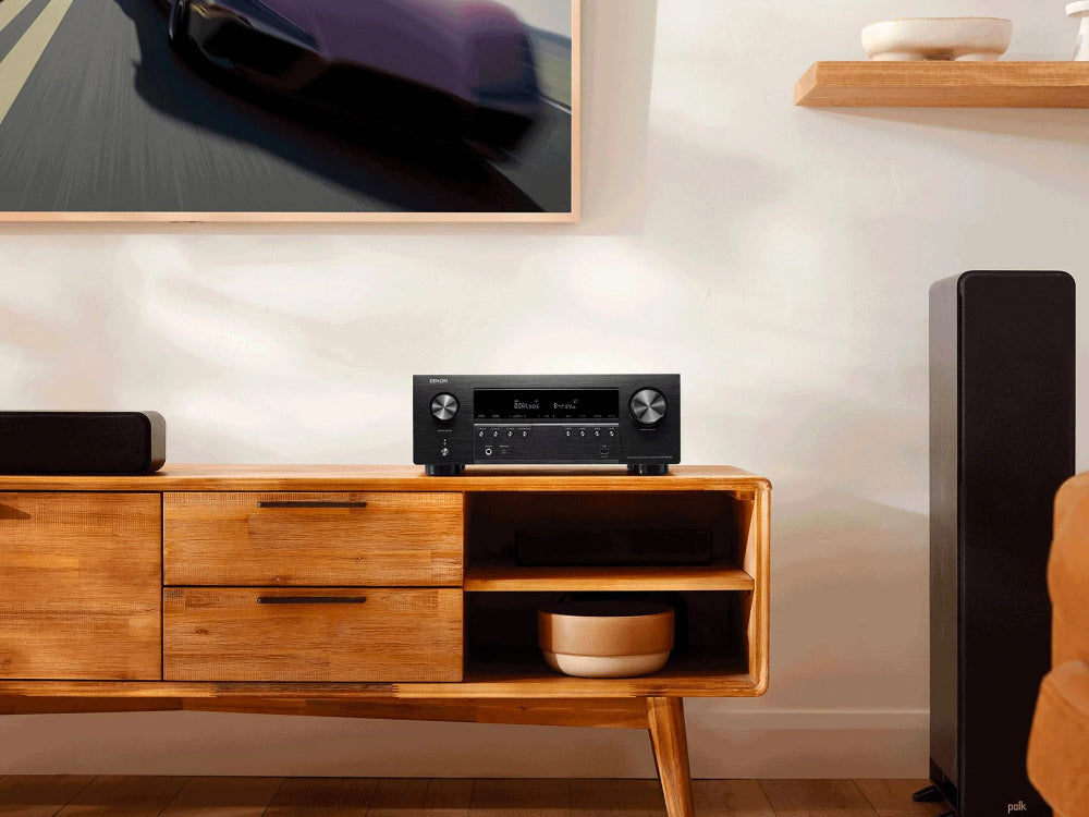 Denon AVR-S970H, 7.2 kanalų namų kino stiprintuvas su Dolby Atmos, DTS:X, HEOS ir 8K HDMI - Priekinė panelė su mygtukais ir ekranu (2 vaizdas)