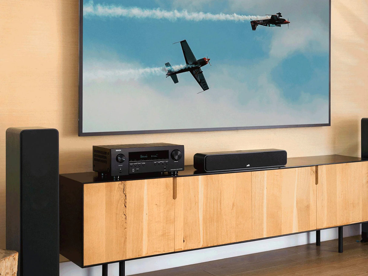 Denon AVR-S970H, 7.2 kanalų namų kino stiprintuvas su Dolby Atmos, DTS:X, HEOS ir 8K HDMI - Juodas stiprintuvas, televizorius, garsiakalbiai, baldai