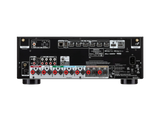 Denon AVR-S980H, 7.2 kanalų namų kino stiprintuvas su Dolby Atmos ir 8K palaikymu - galinė panelė su daugybe jungčių