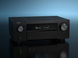 Denon AVR-X2900H DAB, 7.2 kanalų namų kino stiprintuvas su Dolby Atmos, DTS:X, HEOS ir 8K HDMI - Priekinis kampas, jungtys, mygtukai