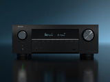 Denon AVR-X2900H DAB, 7.2 kanalų namų kino stiprintuvas su Dolby Atmos, DTS:X, HEOS ir 8K HDMI - Priekinė panelė su ekrano informacija ir jungtimis