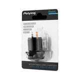 Peiying Basic, montuojamas automobilinis įkroviklis 12-24V USB + USB-C QC3.0 PD su įtampos indikacija