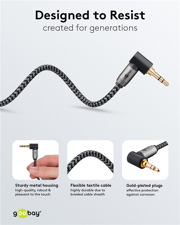 Goobay Audio Connection Cable, AUX 3.5 mm garso laidas, 0.5 m