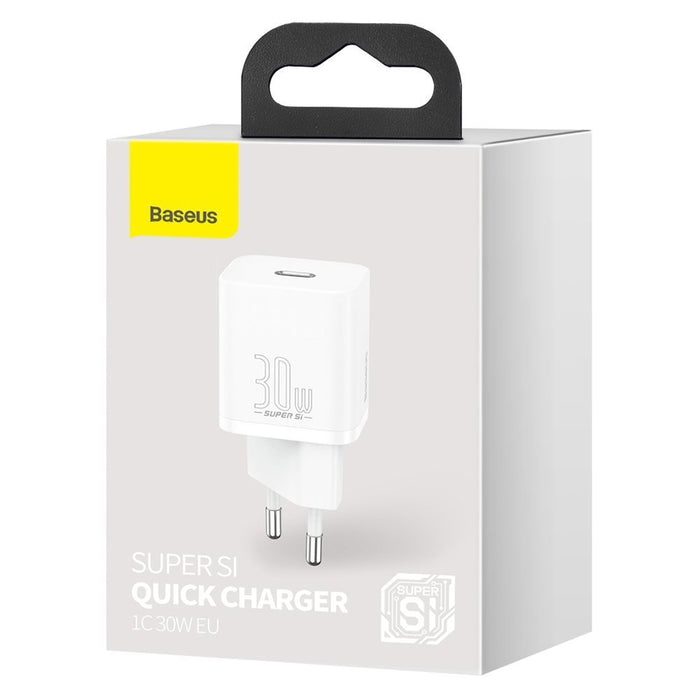 Baseus Super Si 1C Quick Charger USB + USB-C 30W, sieninis įkroviklis