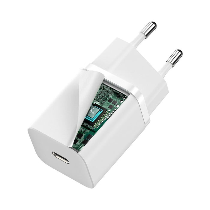Baseus Super Si 1C Quick Charger USB + USB-C 30W, sieninis įkroviklis- pjūvis