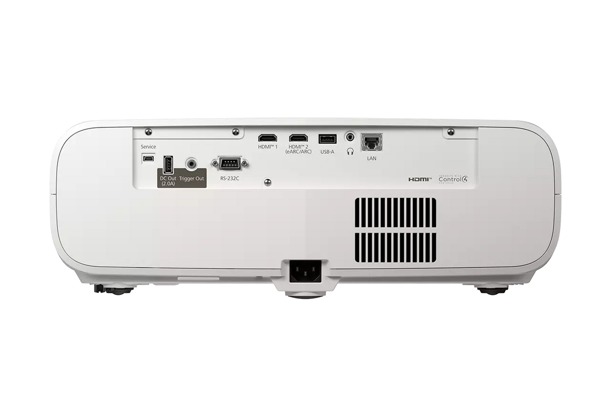 Epson EH-LS7000, 4K 3LCD lazerinis namų kino projektorius - Galinė dalis su jungtimis ir ventiliacija