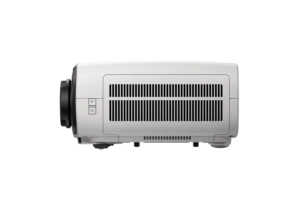 Epson EH-LS7500, 4K 3LCD lazerinis mažo atstumo namų kino projektorius - Balto projektoriaus šoninis vaizdas su mygtukais