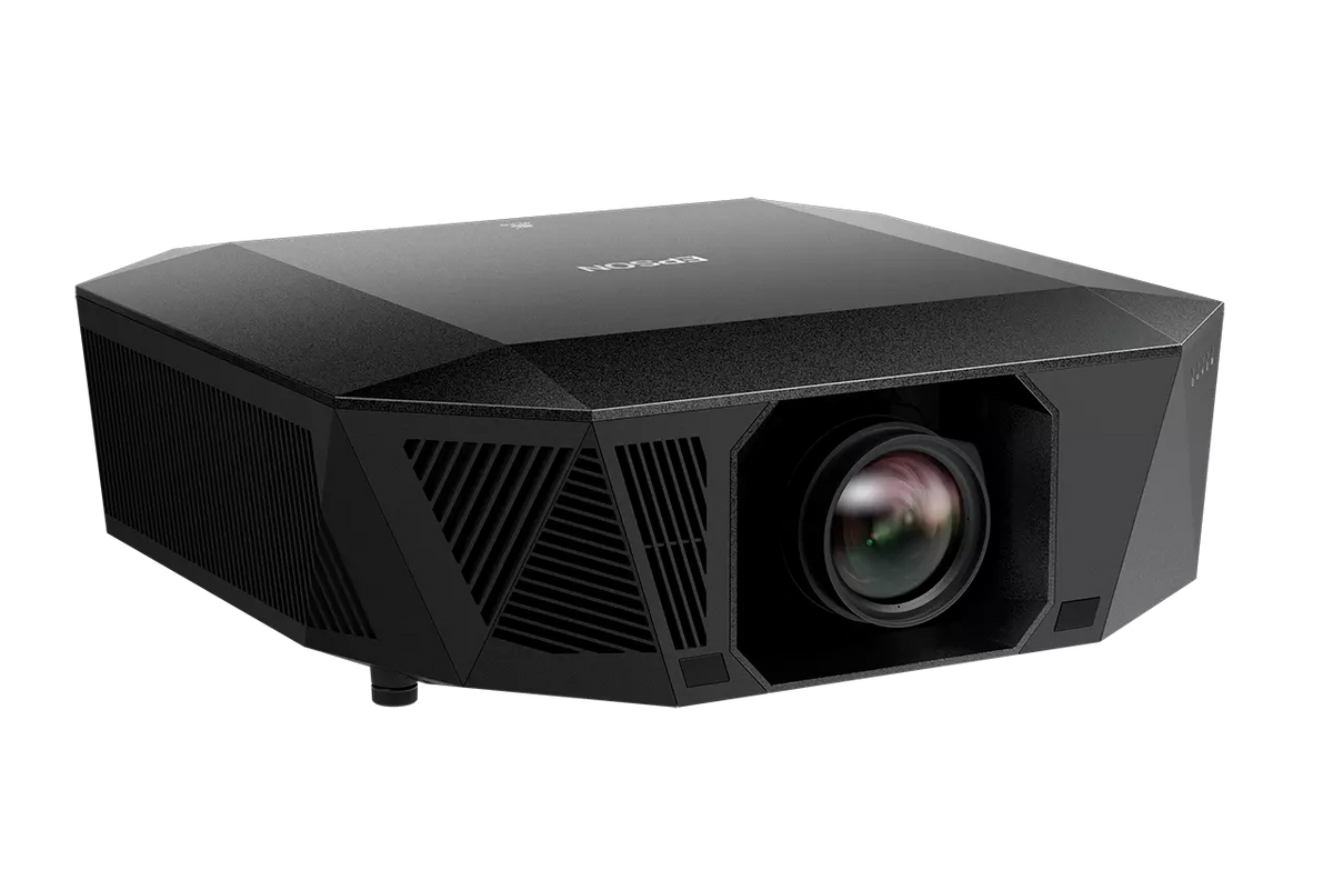 Epson EH-QL3000, 4K 3LCD lazerinis namų kino projektorius (be objektyvo) - Juodas projektorius su objektyvo anga ir logotipu