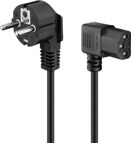 Goobay Angled IEC Cord, maitinimo laidas su kampinėmis jungtimis, 3m (3*1 mm²)