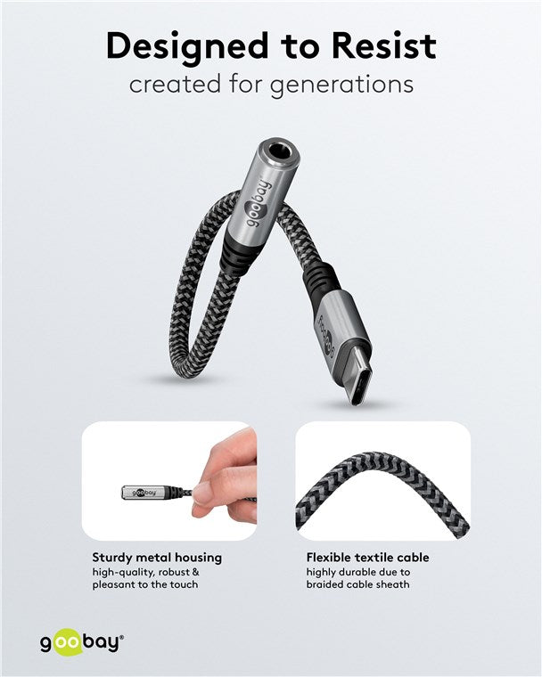 Goobay Adapter USB-C to Jack, USB-C į 3.5 mm ausinių AUX adapteris 
