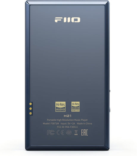 FiiO M21, nešiojamas Hi-Res muzikos grotuvas - Auksinis logotipas, trys jungtys, Hi-Res Audio ženklai