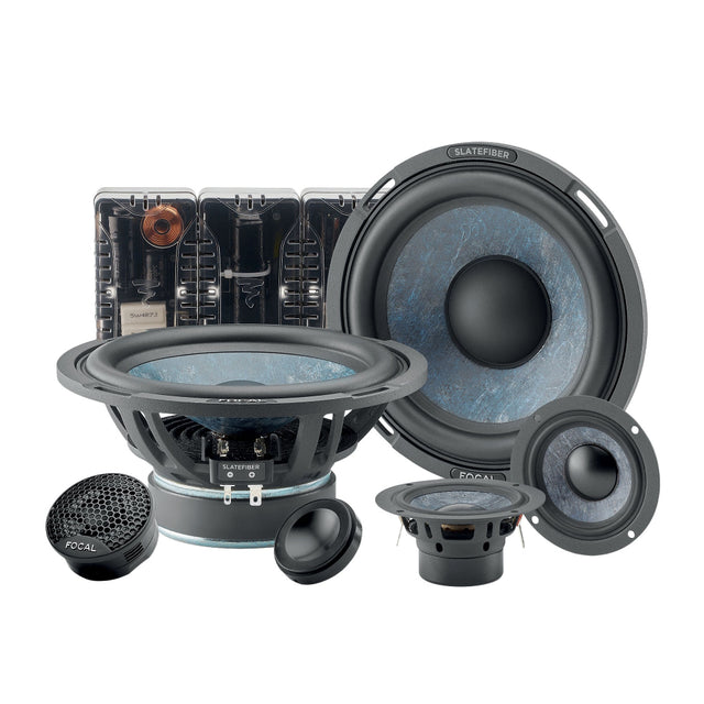 Focal Slatefiber 165 SF3, 3-jų juostų komponentiniai garsiakalbiai, 80W RMS