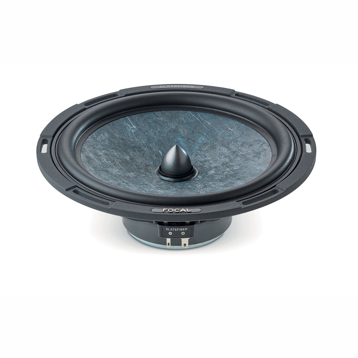 Focal Slatefiber 200 SF, 20 cm, komponentiniai garsiakalbiai, 160 W - Garsiakalbio jungtys ir pavadinimas