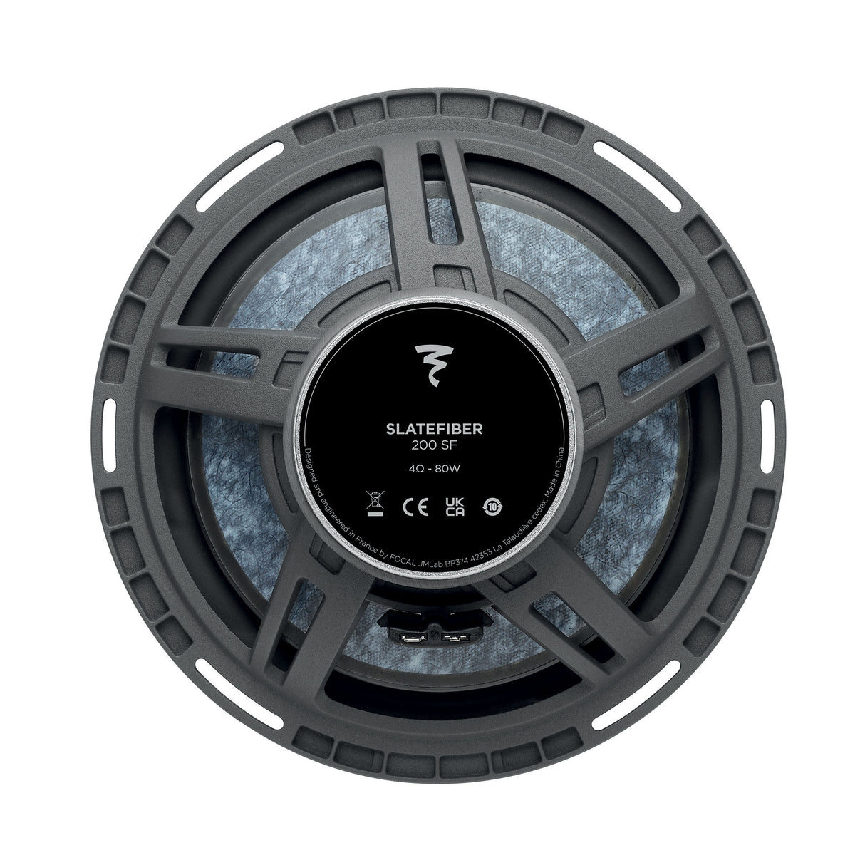 Focal Slatefiber 200 SF, 20 cm, komponentiniai garsiakalbiai, 160 W - Juodas centrinis logotipas ir jungtys