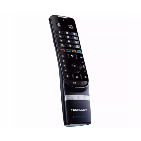 Formuler GTV-BT,  Bluetooth nuotolinio valdymo pultelis - Juodas pultelis, kitas kampas, mygtukai, logotipas