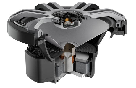 Hertz HMX 7.7 S-LD-SW.2, Marine koaksialiniai garsiakalbiai, 19.6 cm, 100W RMS - Garsiakalbio pjūvis, vidinės detalės matomos