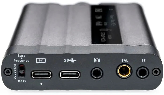 iFi Audio xDSD Gryphon, nešiojamas DAC stiprintuvas - jungtys ir garso nustatymai iš arti