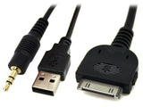 iPOD-BMW iPod Aux USB įėjimo adapteris magnetolai BMW - Trys skirtingos jungtys viename laido gale