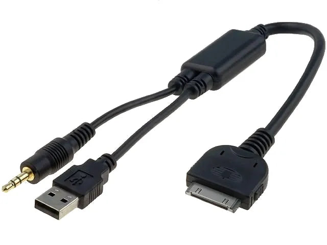 iPOD-BMW iPod Aux USB įėjimo adapteris magnetolai BMW - Adapteris su trimis skirtingais jungčių tipais