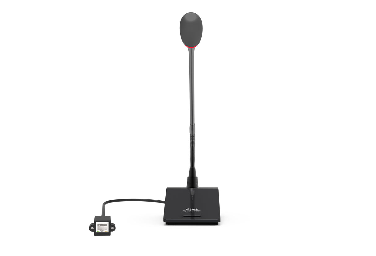 iSpeaker MD30 Gooseneck mikrofonas, 10 iki 50cm garsų surinkimas, su Dante/AES67