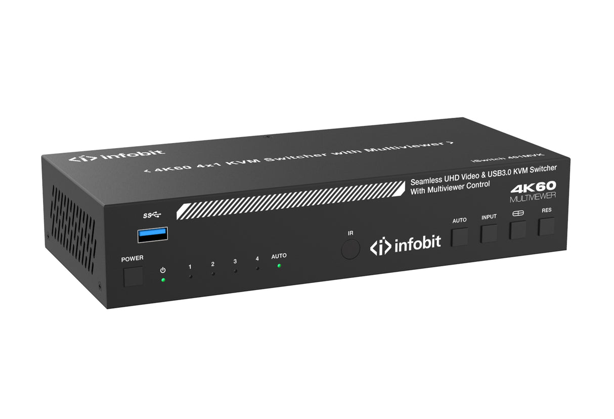iSwitch 401MVK 4K60 4x1 KVM komutatorius su Multiviewer