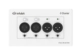 iTrans DX-22-EUK 2 kanalų XLR Dante sieninė plokštė, EU ir UK kištukas