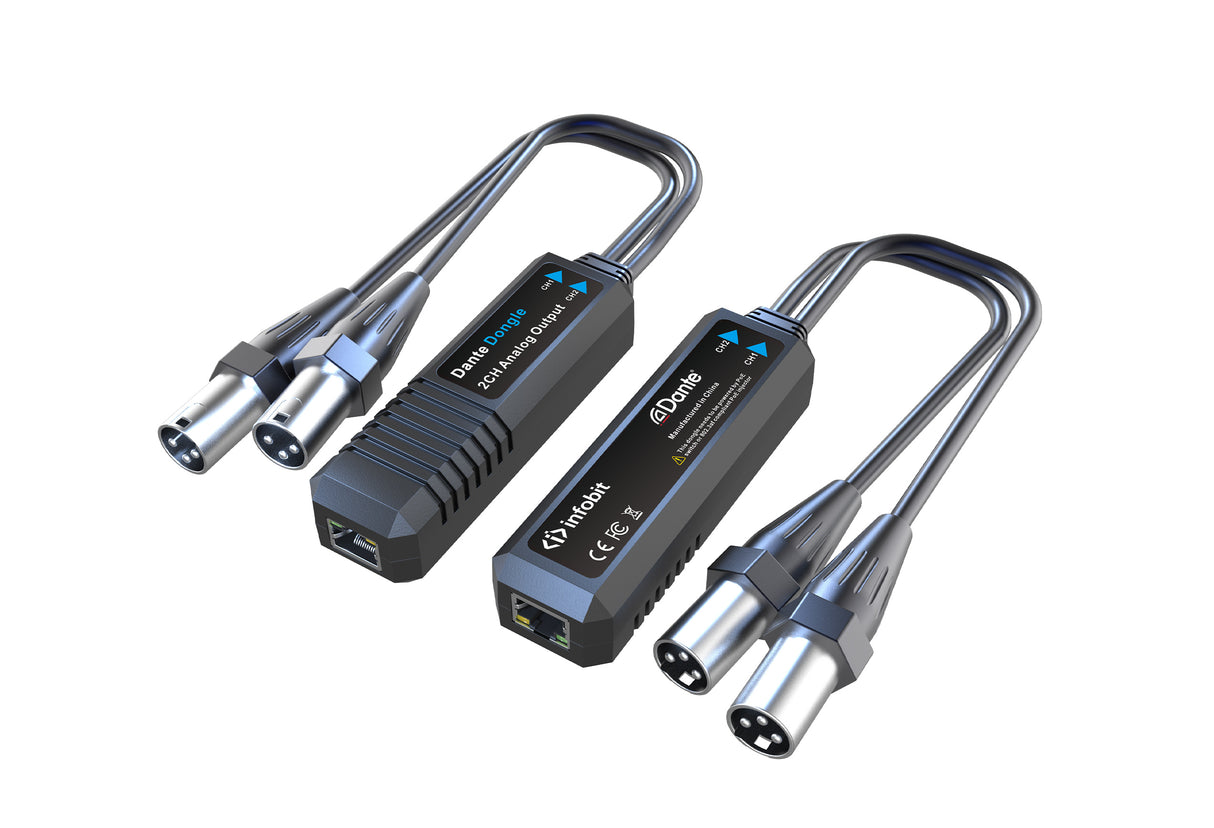 iTrans DX2-R-22 2CH Dante į XLR analoginis imtuvas