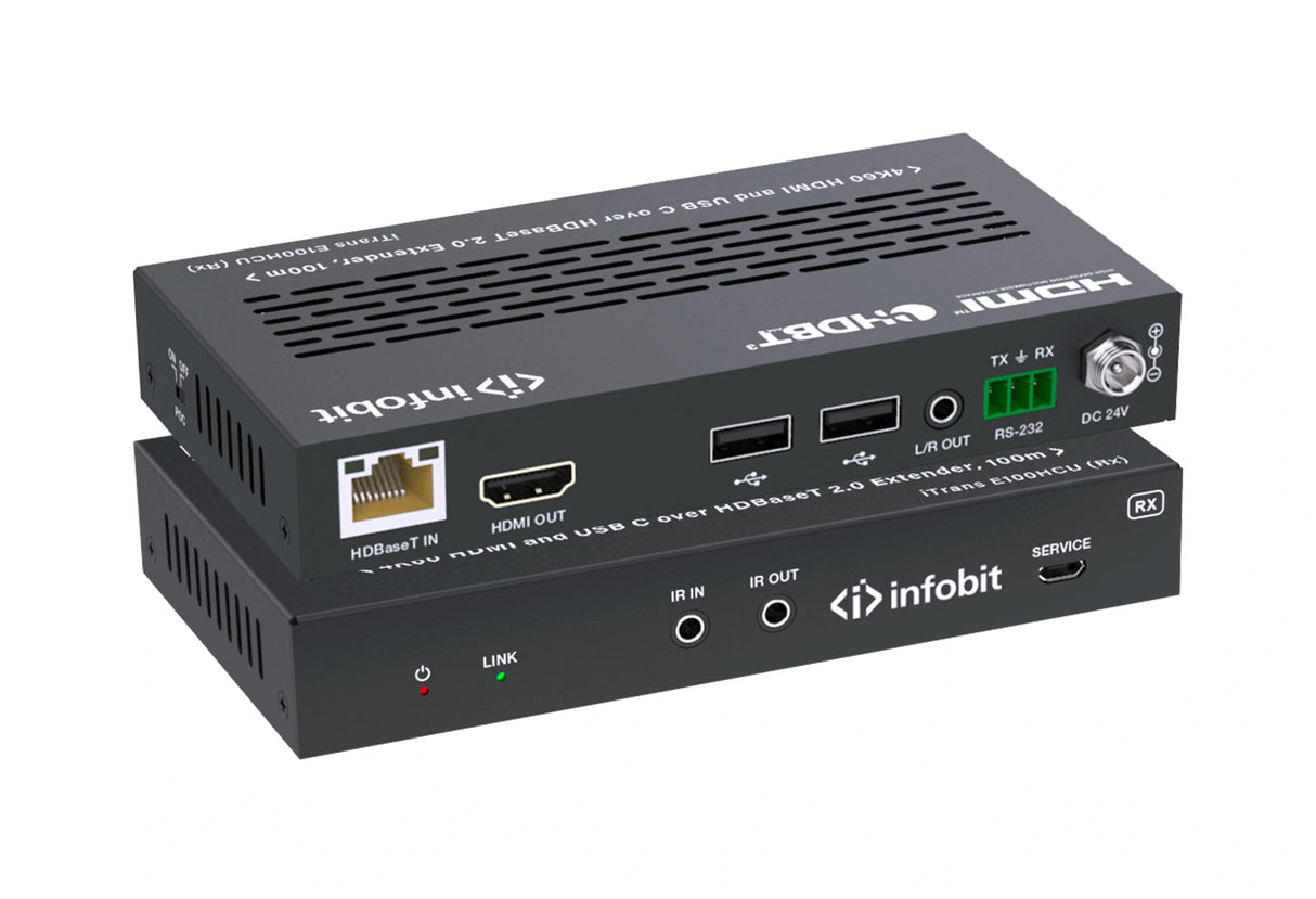 iTrans E100HCU 4K60 HDMI ir USB C per HDBaseT 2.0 ilgintuvas, 100m
