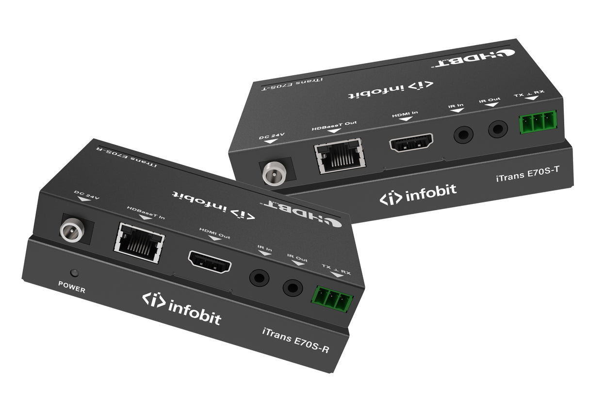 iTrans E70S-R HDBaseT ilgintuvas (tik RX), HDMI 4K/30Hz, POC palaikomas