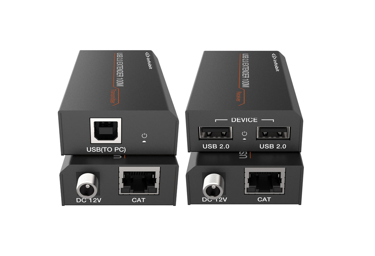 iTrans USB2-TR100 USB 2.0 ilgintuvas, USB 2.0 480Mbps, 100m, juodas