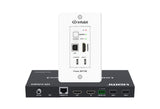 iTrans WP70B 4K60 HDBaseT sieninis ilgintuvas su USB B/ USB C/ HDMI, 70m, balta