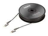 in-Akustik High Speed HDMI-Micro 2.0b, optinio pluošto signalinis HDMI-Micro kabelis 10m - ritė su kabeliu ir jungtimis