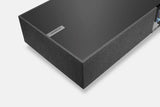 Cambridge Audio EVO One, Viskas viename išmani belaidė kolonėlė su HDMI eARC - Šoninis kampas, logotipas ant paviršiaus