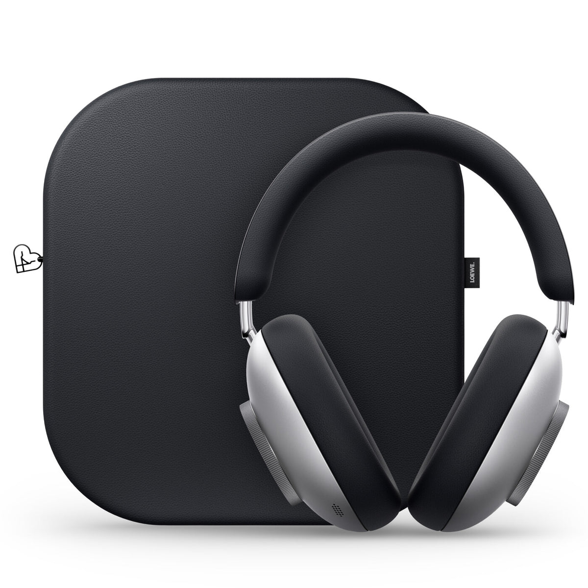Loewe Leo, belaidės Over-Ear tipo ausinės su ANC - Ausinės su dėklu, sidabrinės detalės, logotipas