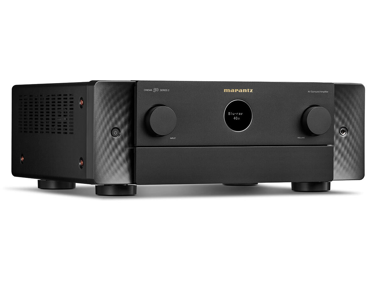 Marantz CINEMA 50 S2 (SERIES 2), 9.4 kanalų namų kino stiprintuvas - Apšviestas apvalus ekranas su tekstu