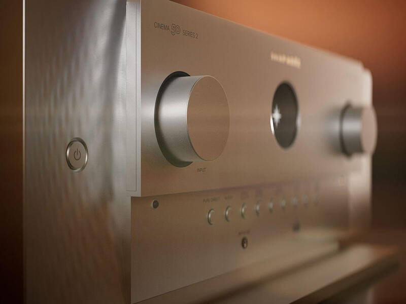 Marantz CINEMA 50 S2 (SERIES 2), 9.4 kanalų namų kino stiprintuvas - Sidabrinis korpusas, dideli valdymo ratukai, mygtukų eilė
