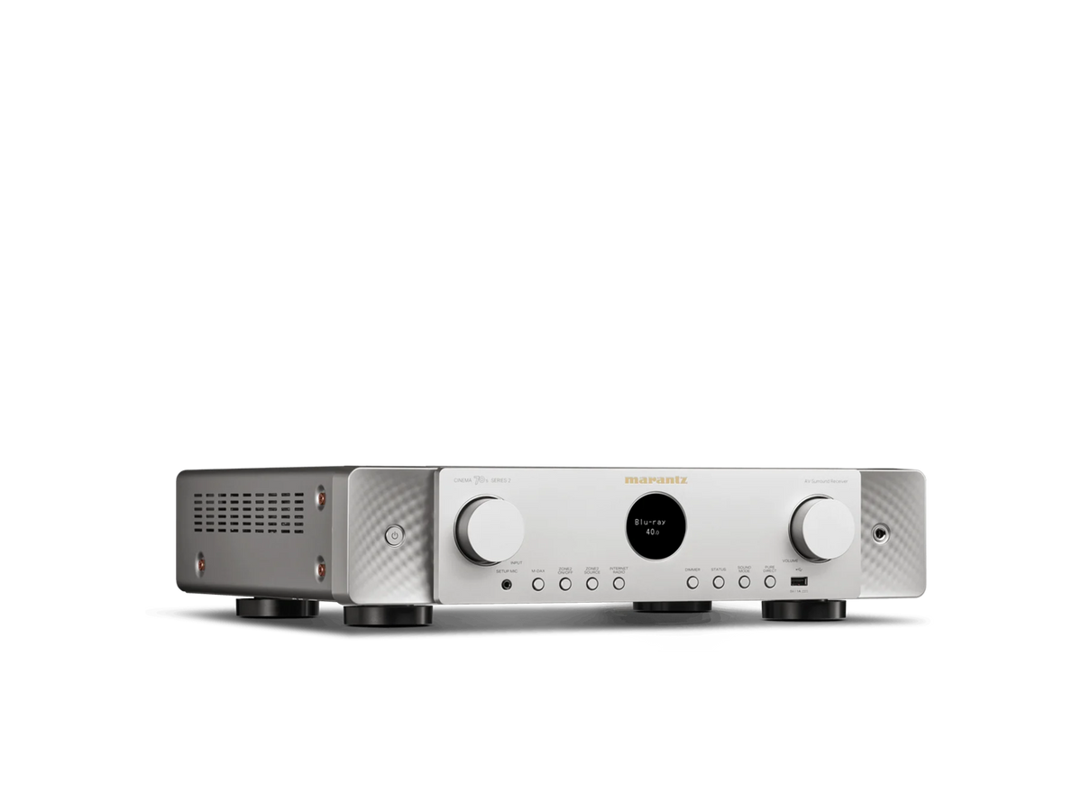 Marantz CINEMA 70s S2 (SERIES 2), 7.2 kanalų namų kino stiprintuvas - Sidabrinis korpusas, apvalūs mygtukai, ekranas
