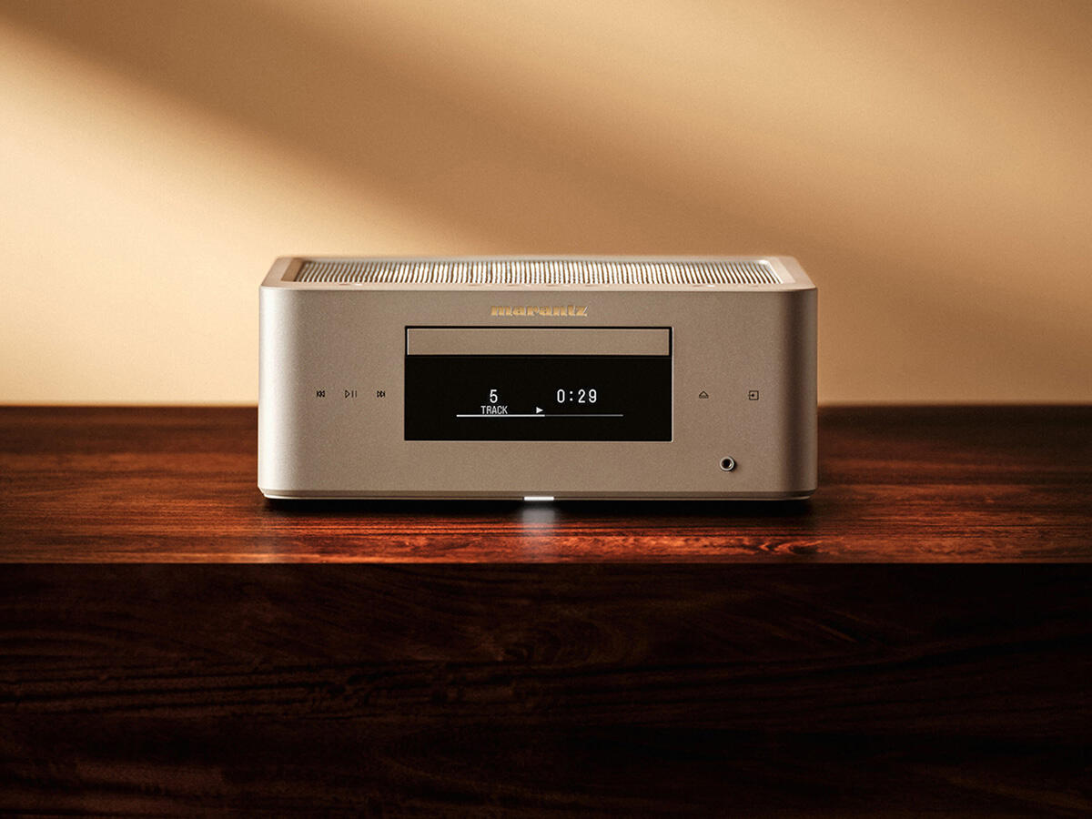 Marantz MCR 60n DAB, tinklo grotuvas su CD grotuvu ir stiprintuvu - Sidabrinis korpusas, juodas ekranas, mygtukai apačioje
