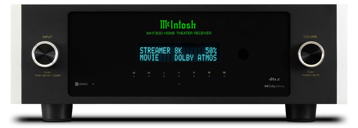 McIntosh MHT300, 7.2 kanalo namų kino stiprintuvas su Dolby Atmos, DTS:X, 150W į 4 omus, 120W į 8 omus