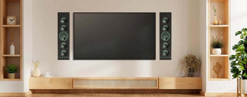 Monitor Audio Creator W3L, į sieną montuojama garso kolonėlė - Aukštos garso kolonėlės šalia televizoriaus