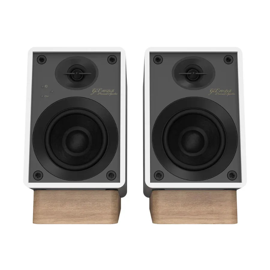 Onkyo GX-10DB, aktyvios lentyninės garso kolonėlės - Mediniai stovai po kolonėlėmis