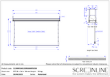 SCREENLINE 108″ (240 × 135 cm), motorizuotas į lubas įleidžiamas projekcinis ekranas su pilna automatika