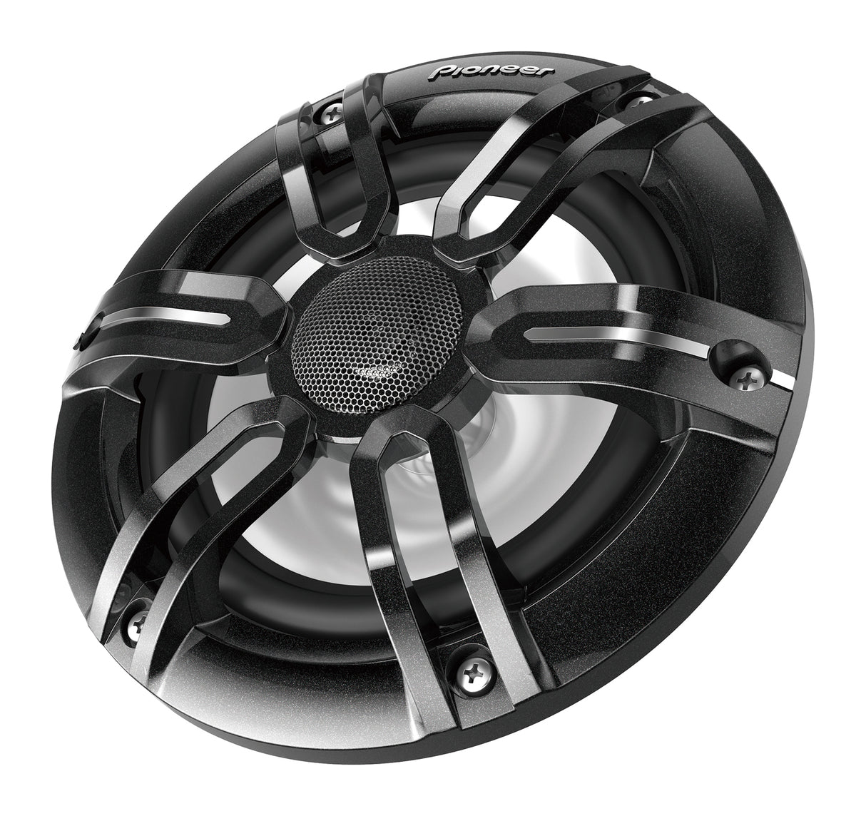 Pioneer TS-ME650FS - Juodas garsiakalbis su sidabrinėmis detalėmis
