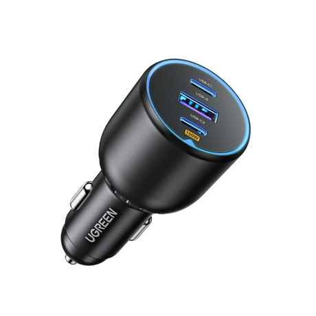 UGREEN 130W automobilinis įkroviklis, 2x USB-C + USB