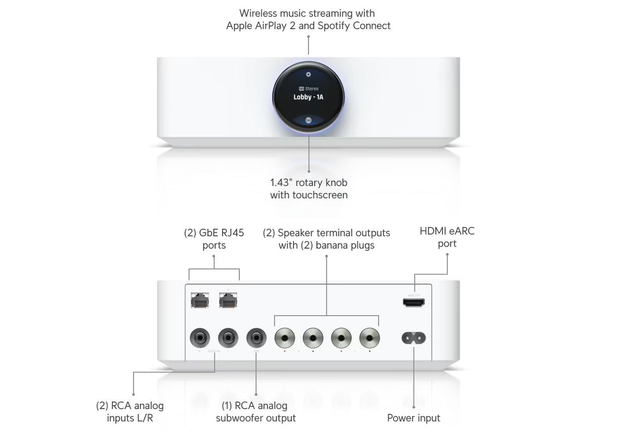 UBIQUITI UniFi UPL-Amp, tinklinis garso stiprintuvas su HDMI eARC