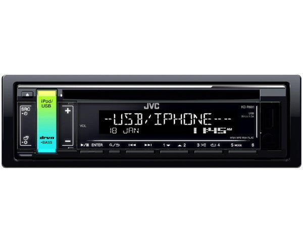 JVC KD-R691, CD/USB MP3/WMA automagnetola su AUX įėjimu